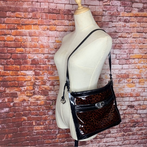 Brighton Handbags - Vintage Brighton Renault Aristocrat Leopard Print Patent Leather Shoulde…
